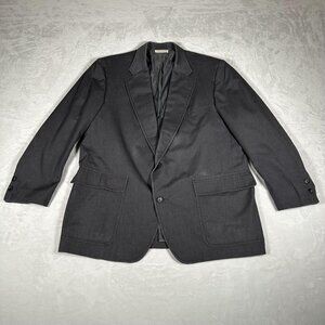 Brooks Brothers Blazer Men Size 46 Gray Two-Button Classic Jacket Made in USA